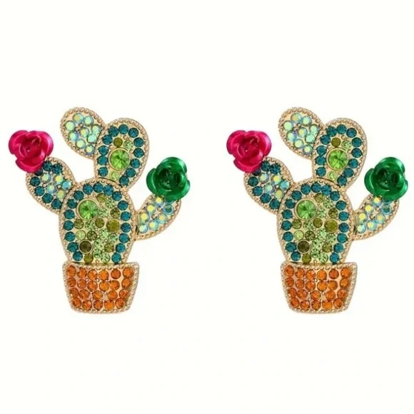 ✨Betsey Johnson Castelo Flowering Cactus Earrings - Picture 6 of 7